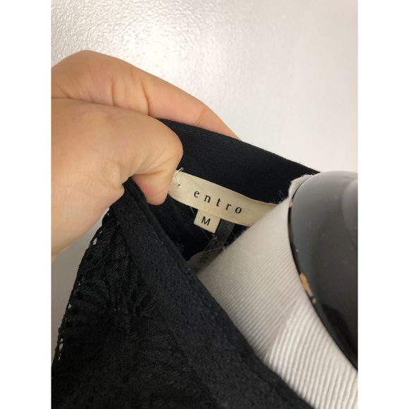 Entro Black Lace Mini Dress Tunic New Medium - Picture 3 of 7